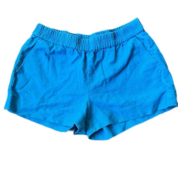 J. Crew Factory Linen Blend Blue Shorts Size 8 - Picture 1 of 8